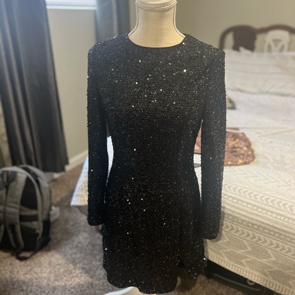 Black sequin cocktail dress, NEW - Picture 4 of 4